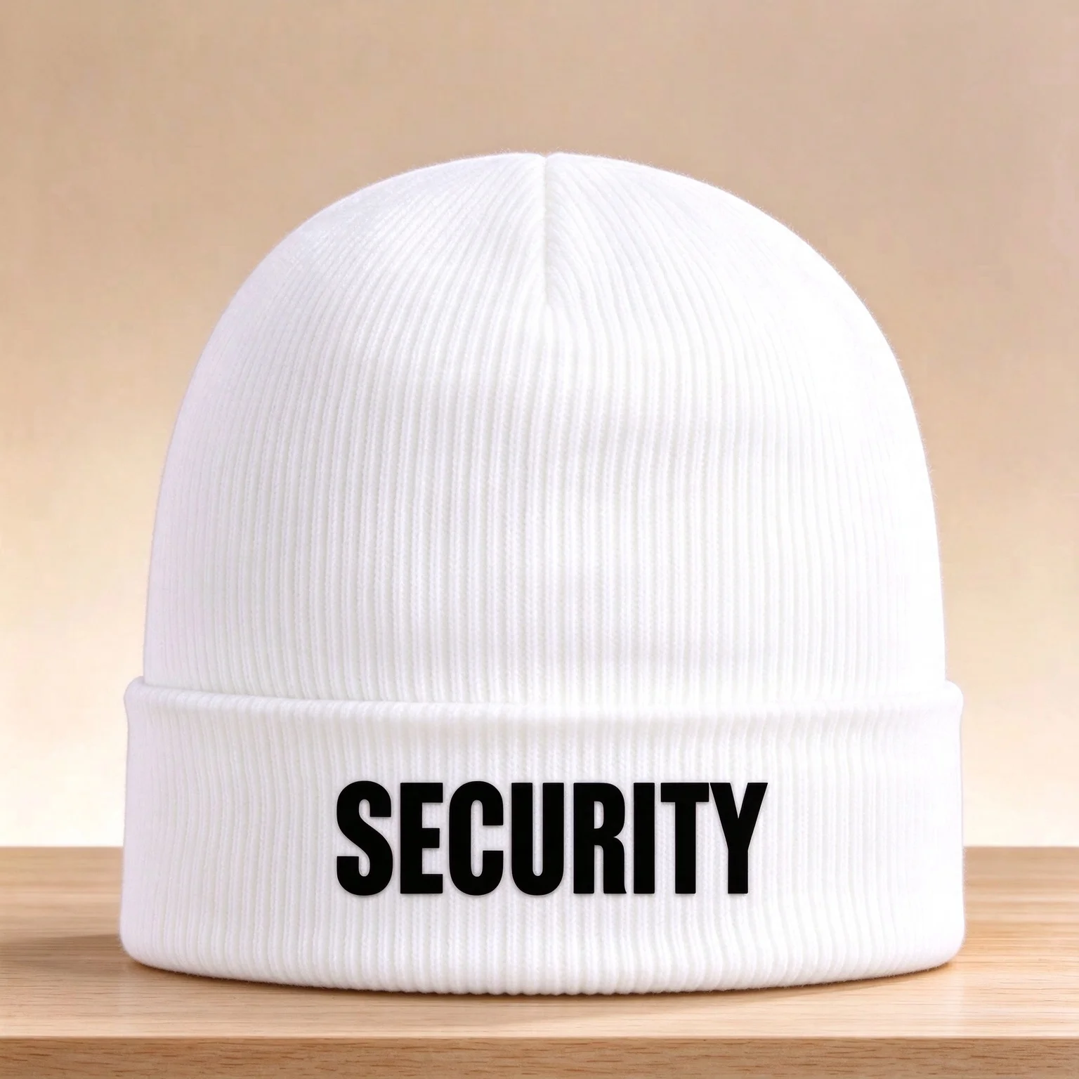 2026 Streetwear Cuffed Beanie Hat Classic SECURITY Bold Letter Graphic Print Decor Soft Warm Outdoor Headwear for Men Women