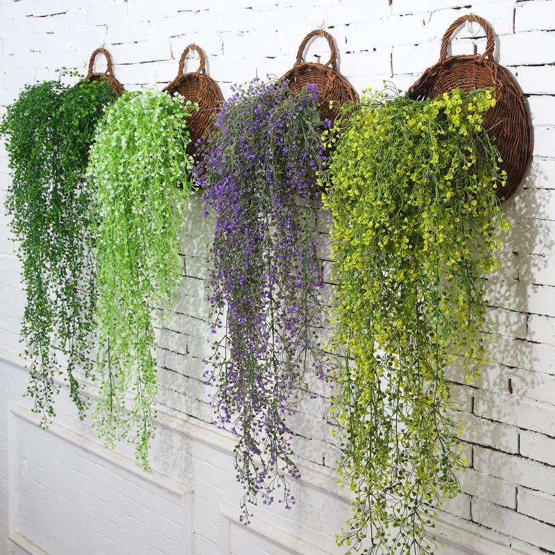 5 forks green Hanging Plant Artificial Plant Willow Wall Home Decoration Balcony Decoration Flower Basket Accessories