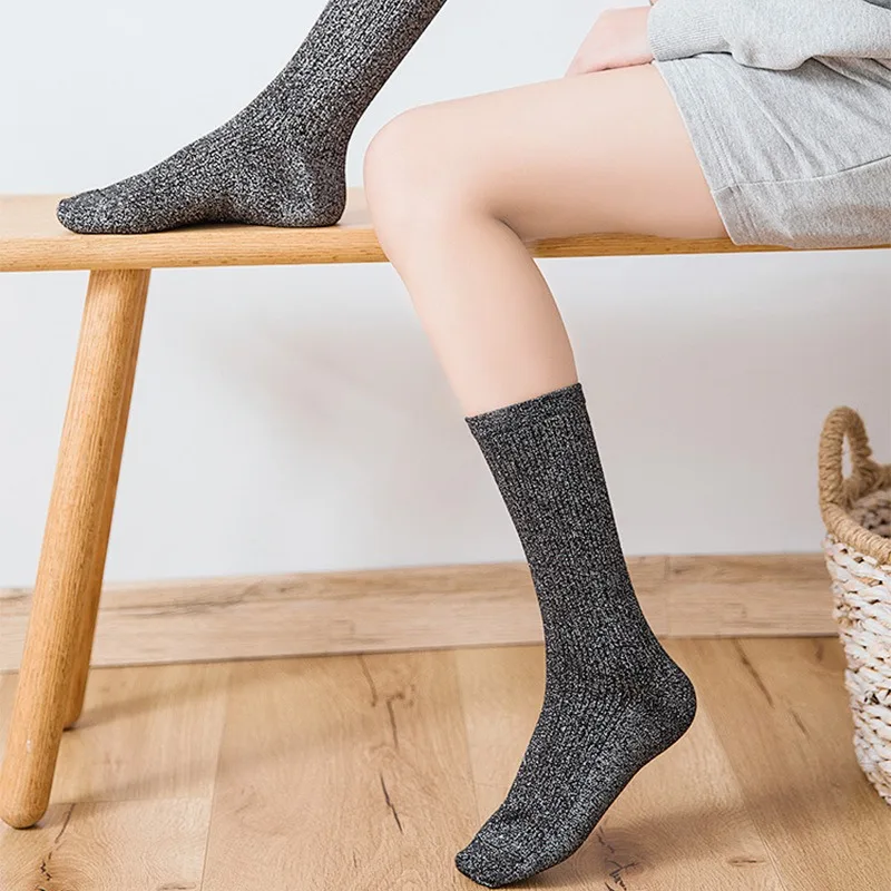 5-Paar Slouch-Socken-Set für Damen, Frühling und Herbst, lange, lockere Socken für Damen, lässige Söckchen für Mädchen, Großhandel, Strumpfwaren 2025