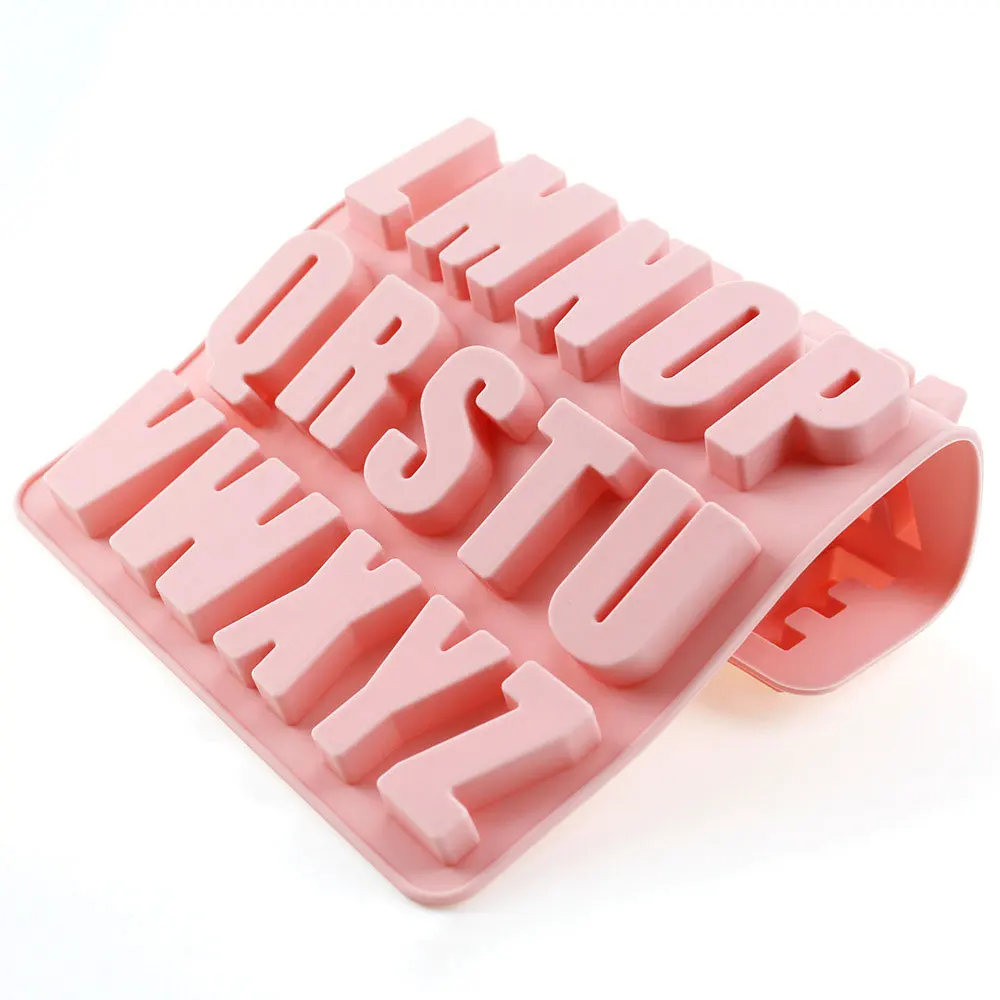 JCD 26 English Alphabet Silicone Mold A-Z Large Letters Chocolate Candy Cake Birthday Party Cake Decoration Baking Tools
