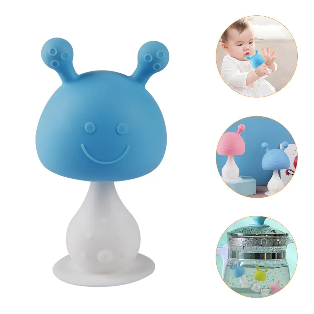 Baby Teething Silicone Mini Mushroom Chew Ring For Infant Gum Massage Lightweight Soothing Teether Molar Plaything Educational