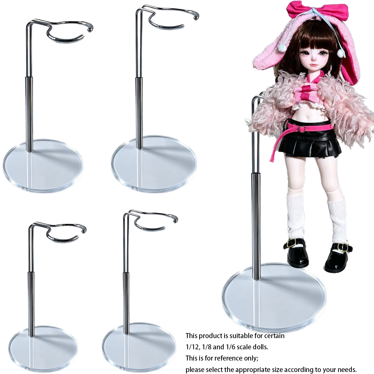 1/6 1/8 1/12 Doll Display Stand Adjustable BJD Doll Support Stand Action Figures Model Waist‑holding Design Support Brace Parts