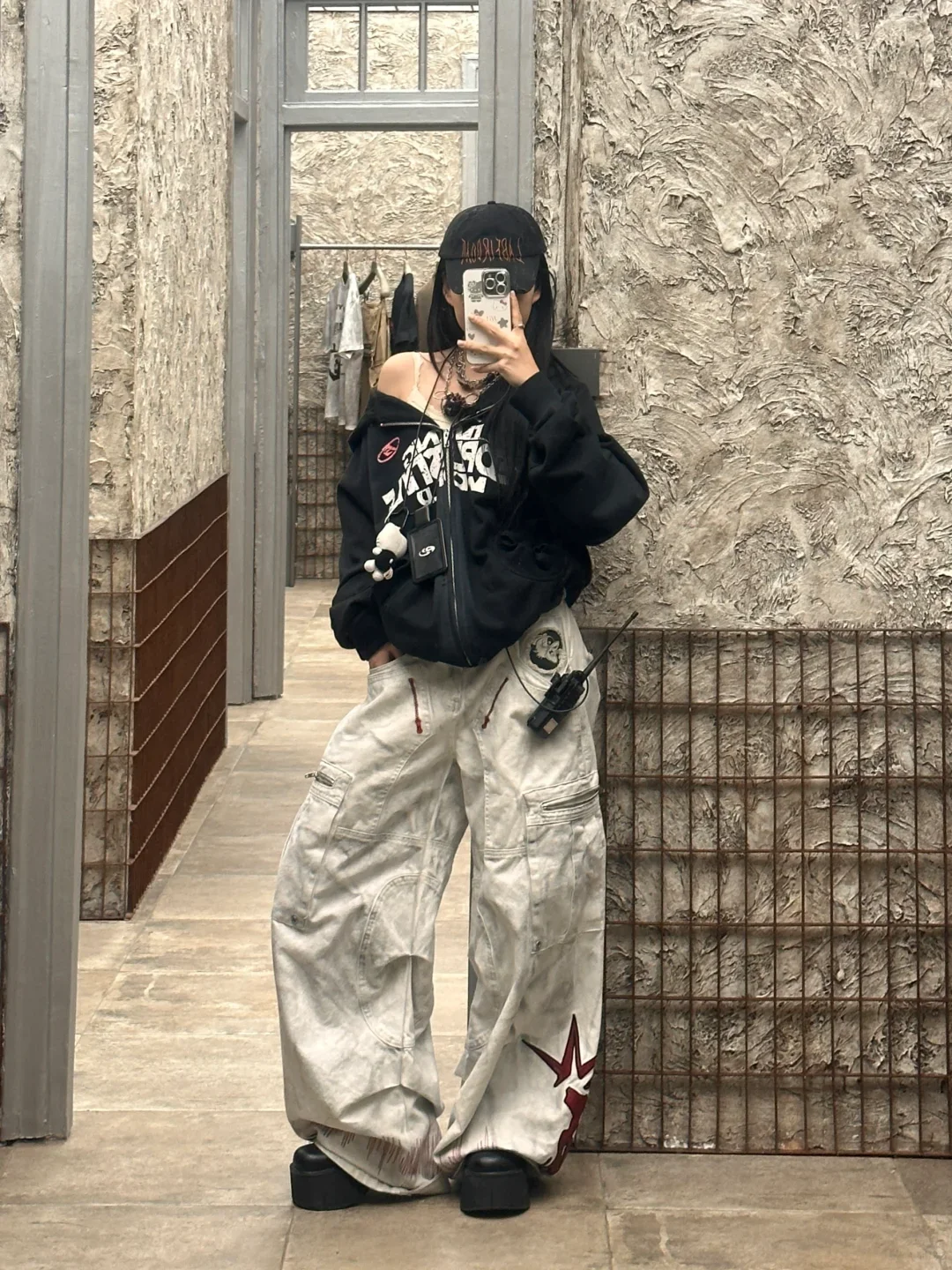 Kobiety Lato Goblin Core Chic Jeans Unisex Grunge Japanese Low Rise Gyaru Y2K Denim Pants 2000s Estetyczny Harajuku Punk Style