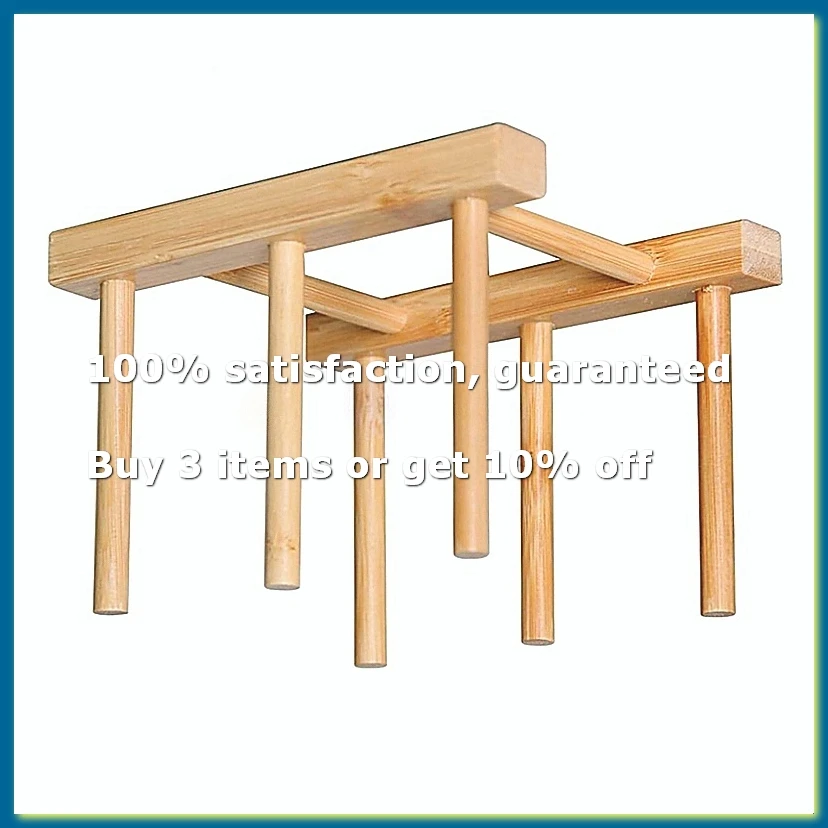 ●Kitchen Organizer Pot Lid Holder Bamboo Storage Rack Multifunctional Dish Plate Pan Cutting Board Stand Bookshelf-ABFB
