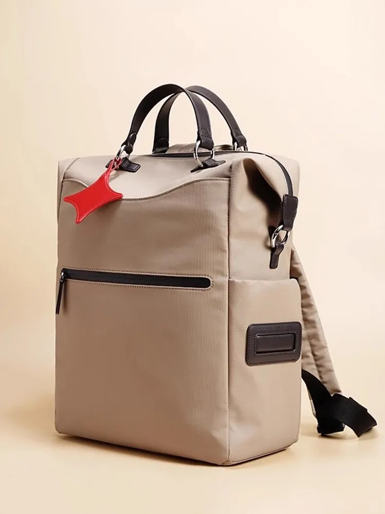 المرأة موضة جديدة مقاوم للماء حقيبة ظهر بسعة كبيرة عادية مكتب السيدات العمل حقائب كتف خارج حقيبة السفر الكاكي