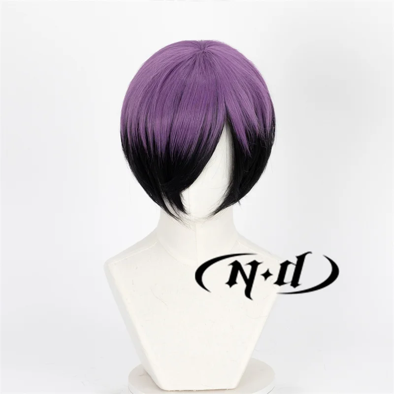 ND Soshiro Hoshina Cosplay Wig Anime Kaiju No. 8 Cosplay Dark Violet Short Hair for Halloween Costume Heat Resistant Synthetic