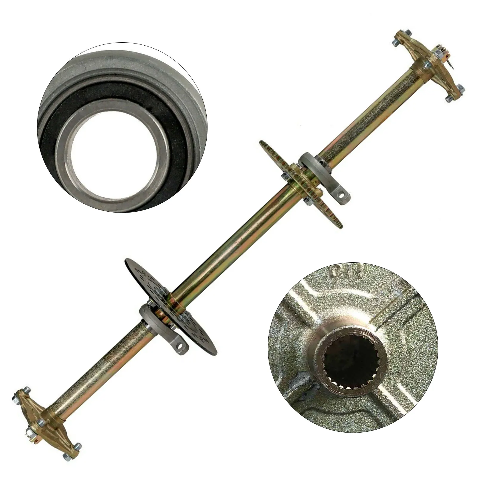 

815mm /740mm Go Kart Rear Axle Kit Live Axle Buggy Kit Complete Wheel Hub for Mini Kids ATV QUAD