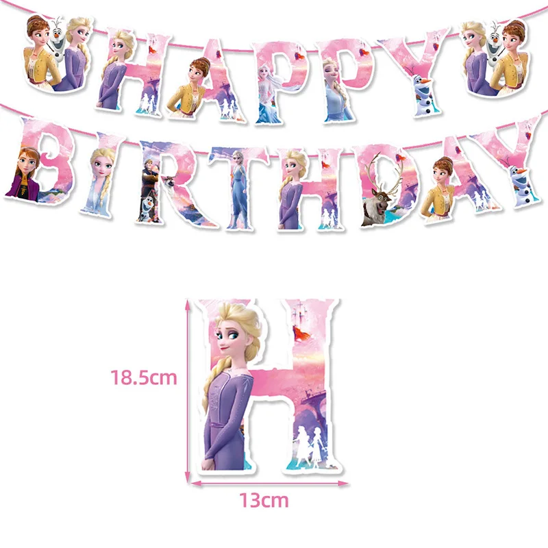 Décorations de ixd\'Anniversaire sur le Thème Elsa de la Reine des Neiges pour Enfant, Fournitures d\'Événement, Ballon en Aluminium, Toile de Fond,