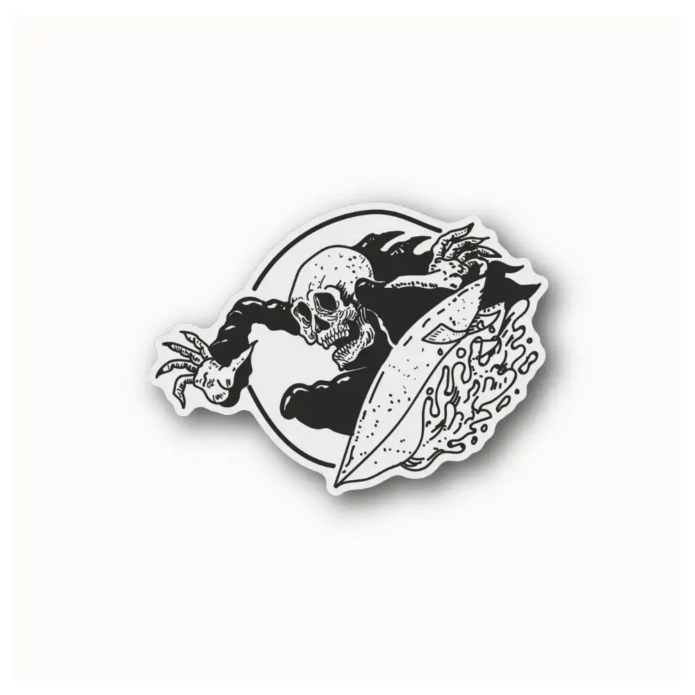 Surfing Skeleton Waterproof Stickers For Decorating Car Windows Motorcycles And Computers.