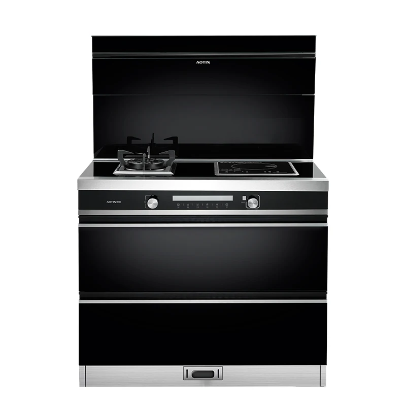 Kitchen Integrated 2-burner Gas Cooker With Automatic Disinfection And Drying Function For Bowls