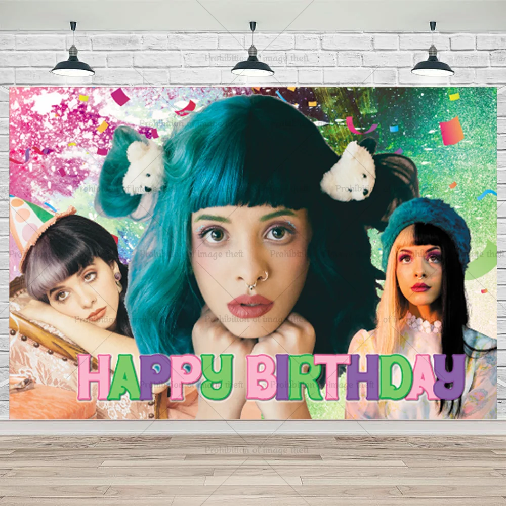 Melanie Martinez Theme Brithday Party Decoration Pink Balloon Banner Cake Topper Background Pop Singer Supplies For Music Fans