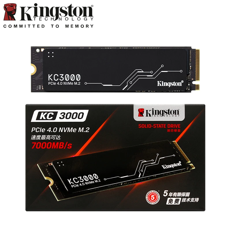 Твердотельный накопитель Kingston KC3000 PCIe 4.0 NVMe M.2 512G 1024 ГБ 2048 ГБ 4096 ГБ Внутренний накопитель до 7000 МБ/с для настольных ноутбуков