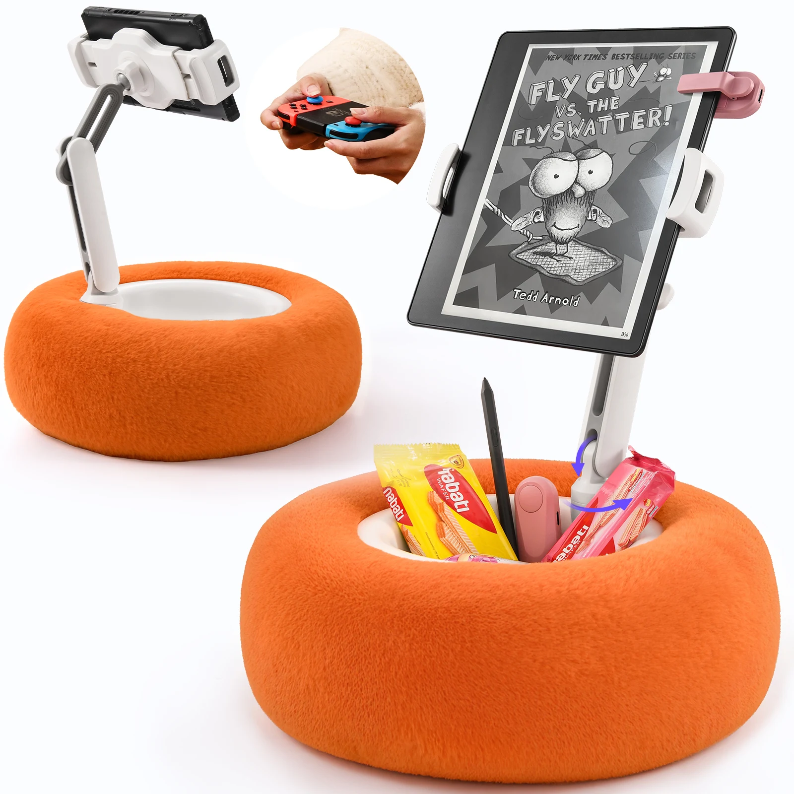 Oatsbasf Pillow Tablet Stand Soft Plush Fabric Gaming Pillow Stand Fits 4-12.9