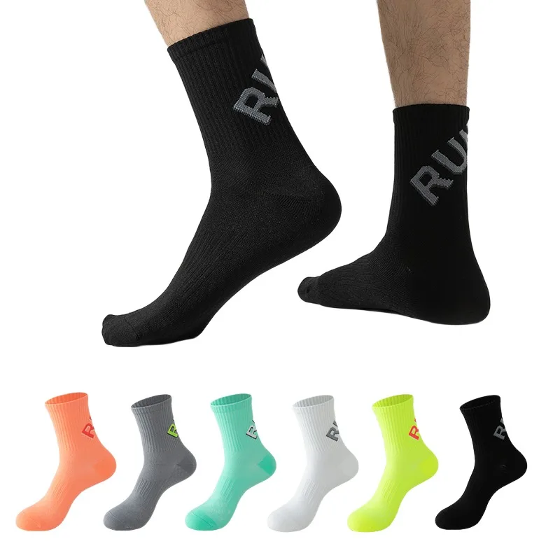 

2 pairs of sports socks, men's and women's running socks, massage soled mid length stockings, quick drying breathable marathon s