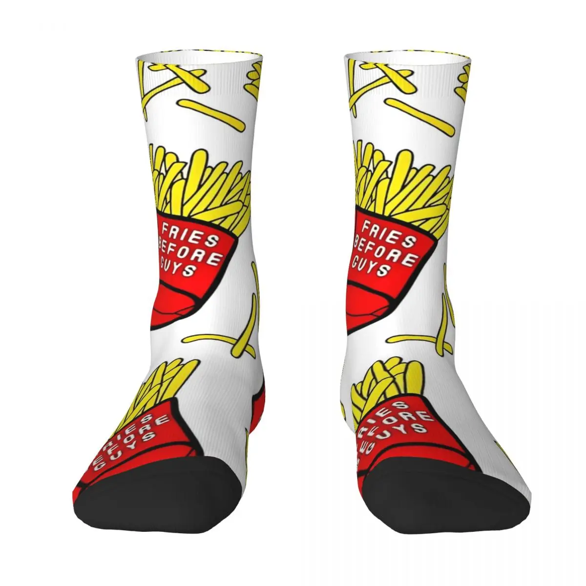 Winter Warm Harajuku Unisex Fries Before Guys Socks Foodie Girl Power Fast Food Breathable Middle Tube Socks