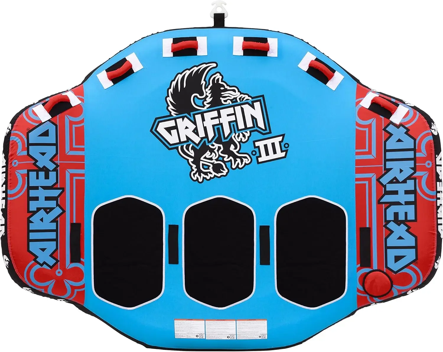 USA Stock Griffin Towable Tube for Boating, 1-3 Rider Inflatable Boat Tube, Winged Design, Full Nylon Cover, EVA Pads, Kwik-Conn