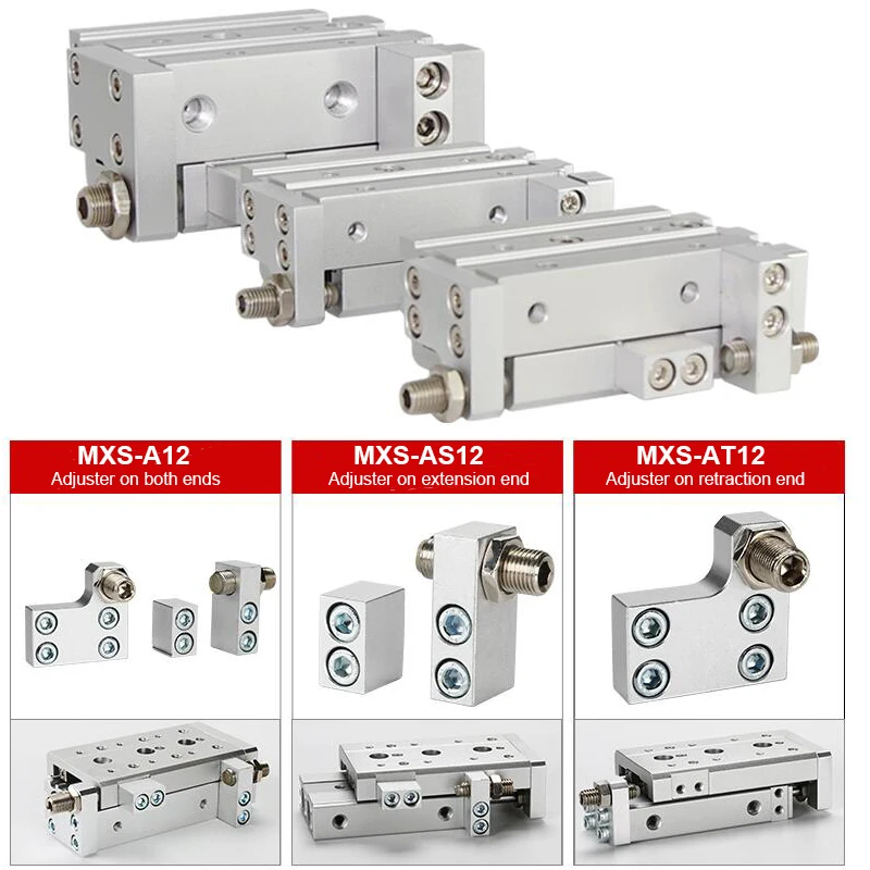 MXS Series SMC Type Slide Table Guide Cylinder Rail Slide Pneumatic Air Cylinder MXS16/20/25-10/10/30/40/50/75/100 A/B/AS/BS/AT