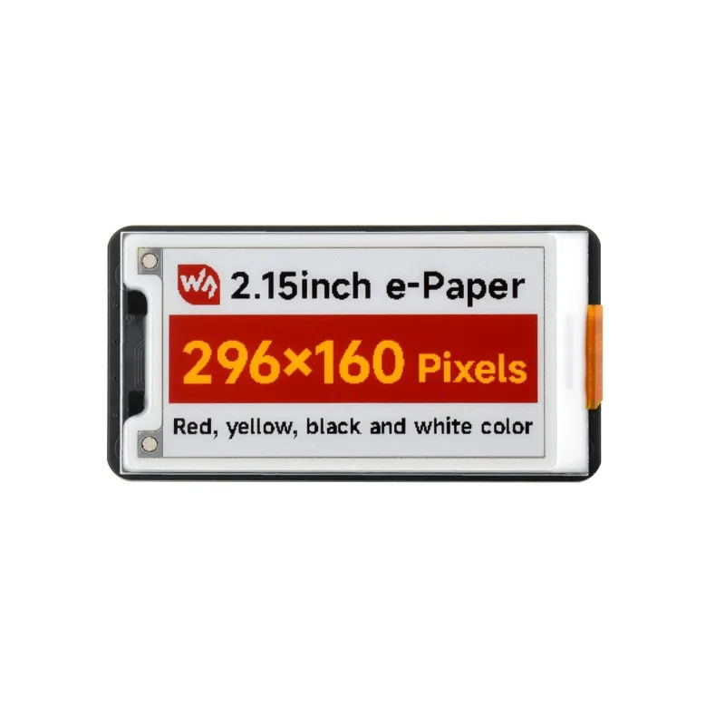 

Waveshare 2.15inch E-Paper Display (G), E-Ink Display, 296x160, Red/Yellow/Black/White, SPI Interface