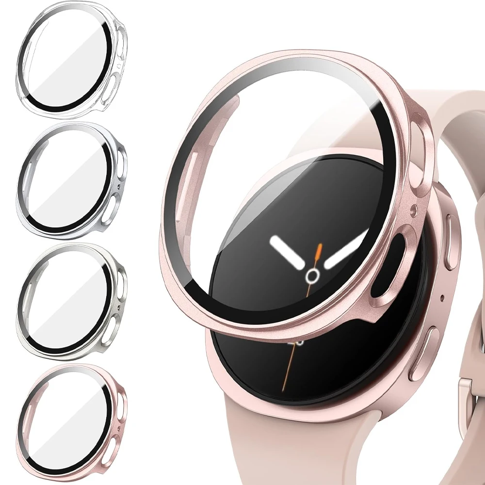 Hülle für Samsung Galaxy Watch 8 44 mm 40 mm Zubehör Displayschutzfolie aus gehärtetem Glas PC Bumper Cover Galaxy Watch 8 Schutzhülle