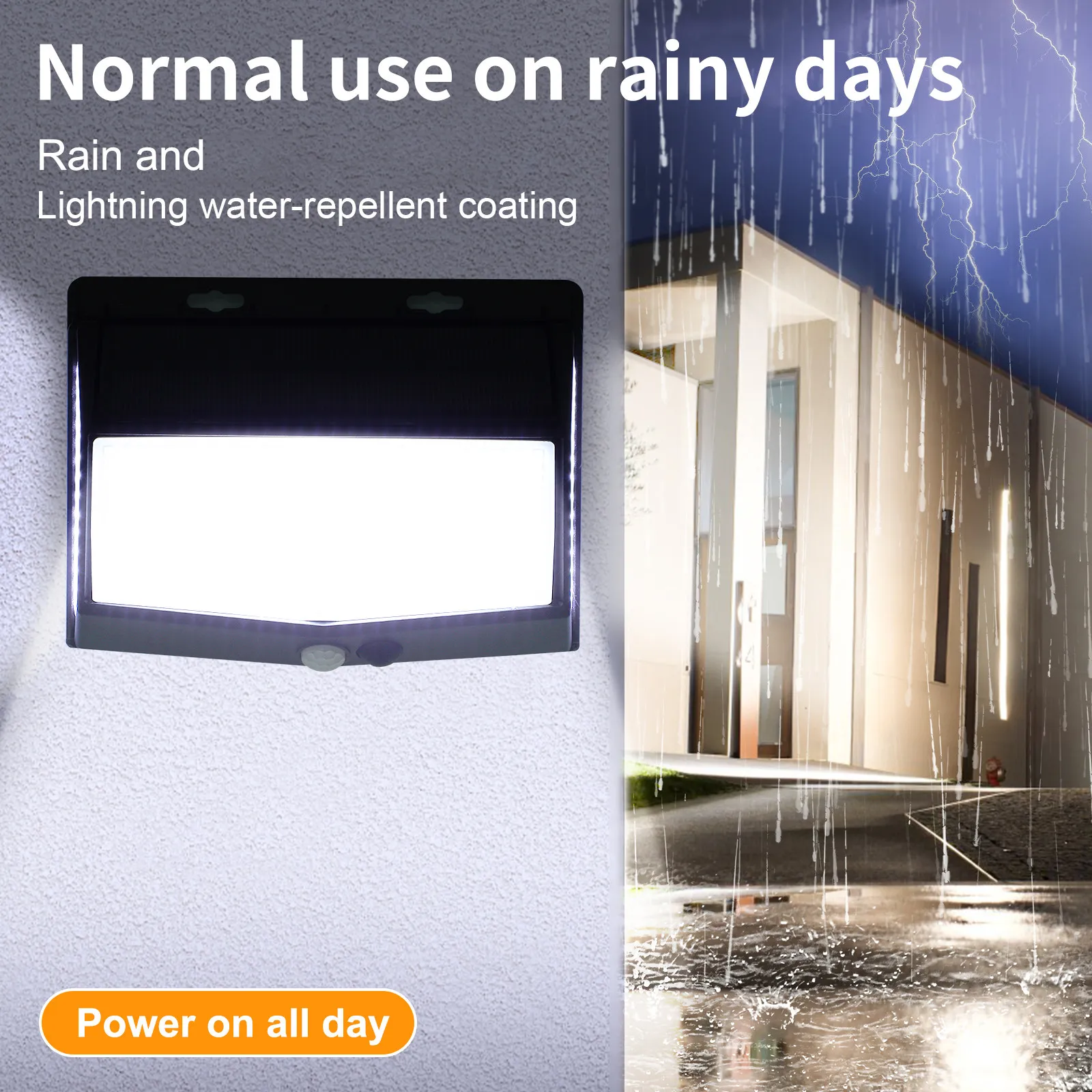 

Солнечный уличный настенный светильник с датчиком движения, на солнечной энергии, для двора, сада, террасы, с широким углом освещения, устойчивый к погодным условиям