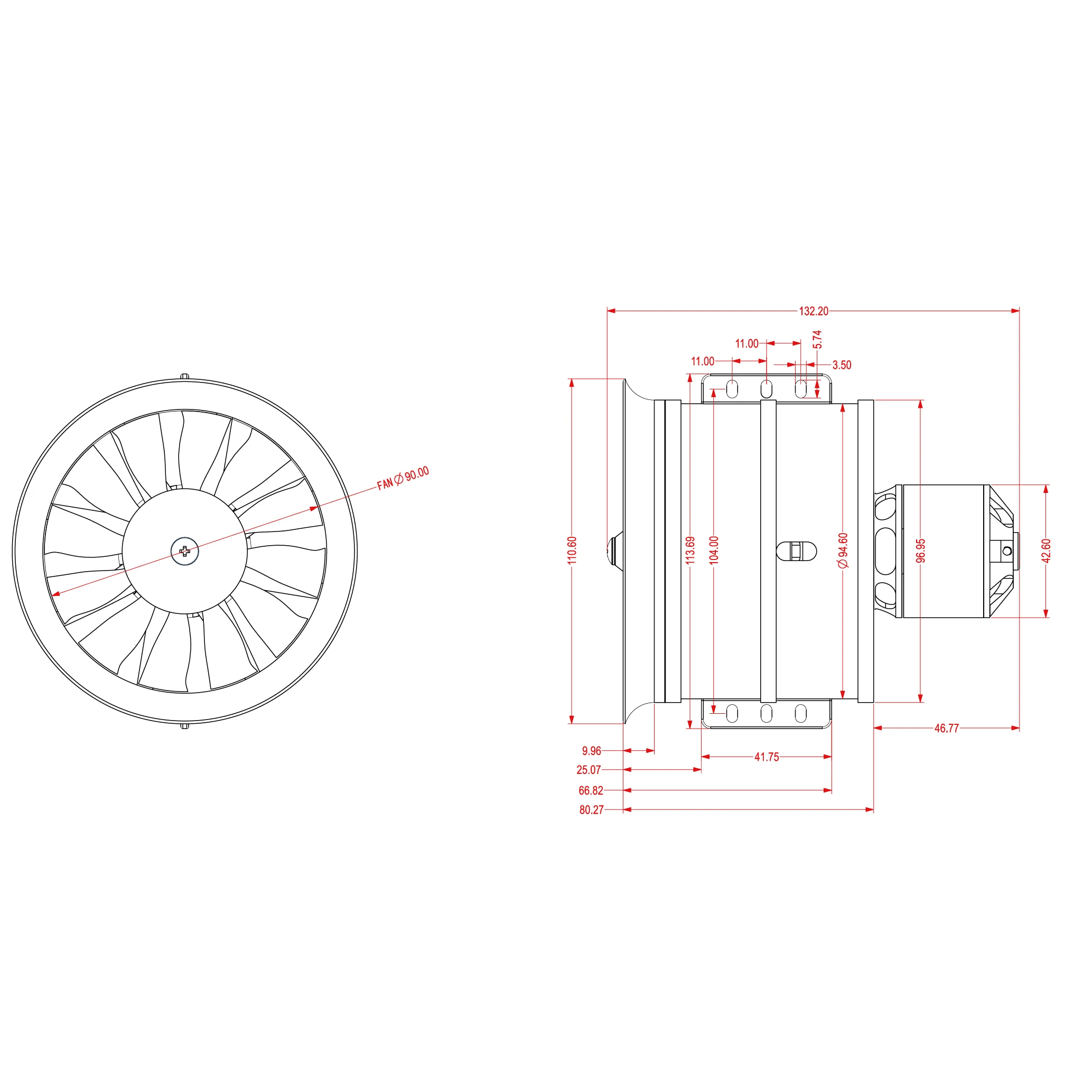 Ventilador canalizado de 12 lâminas EDF de 90 mm com motor sem escova RC 1450KV com controlador de velocidade elétrico 120A ESC 3-6S para avião a jato RC