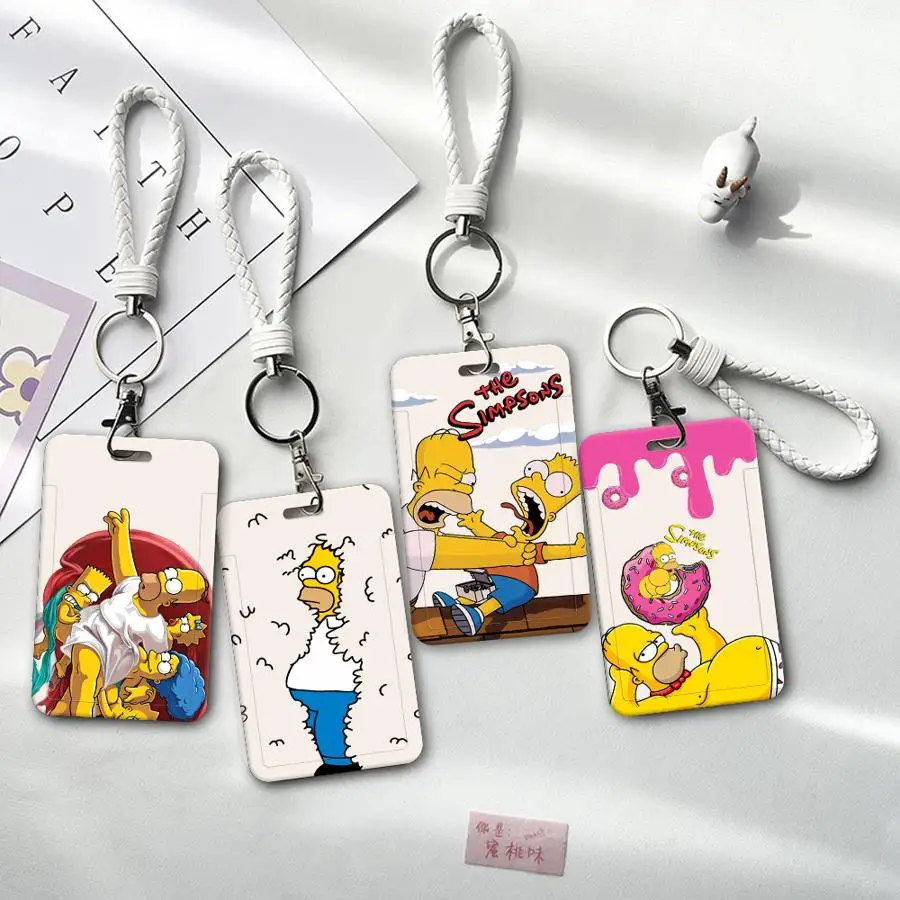 Cover Case 1Pc Card Holder Retractable Credit Card Holders Holders Child Bus with lanyard Badge Bank ID The S-simpsons