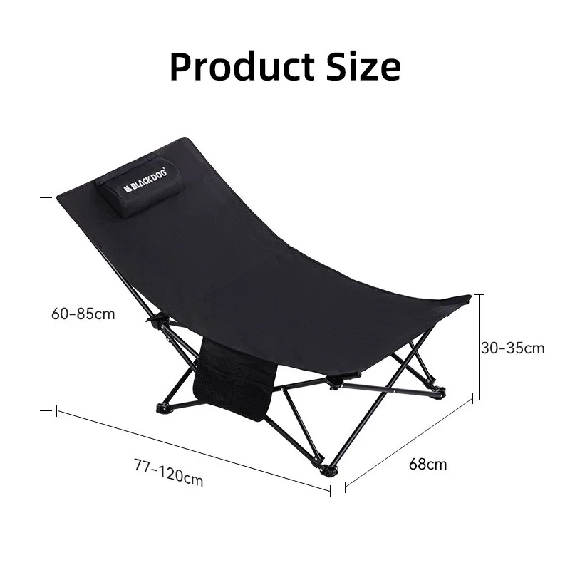 Blackdog Outdoor Klappbarer Liegestuhl Angelstuhl mit Baumwollkissen Nickerchenstuhl Home Freizeit Lazy Chair Tragbare Aufbewahrung Camping – Detail 4