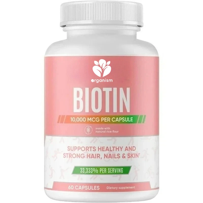 

Contains biotin-60 capsules of essential vitamins to support healthy and strong hair, nails, and skin