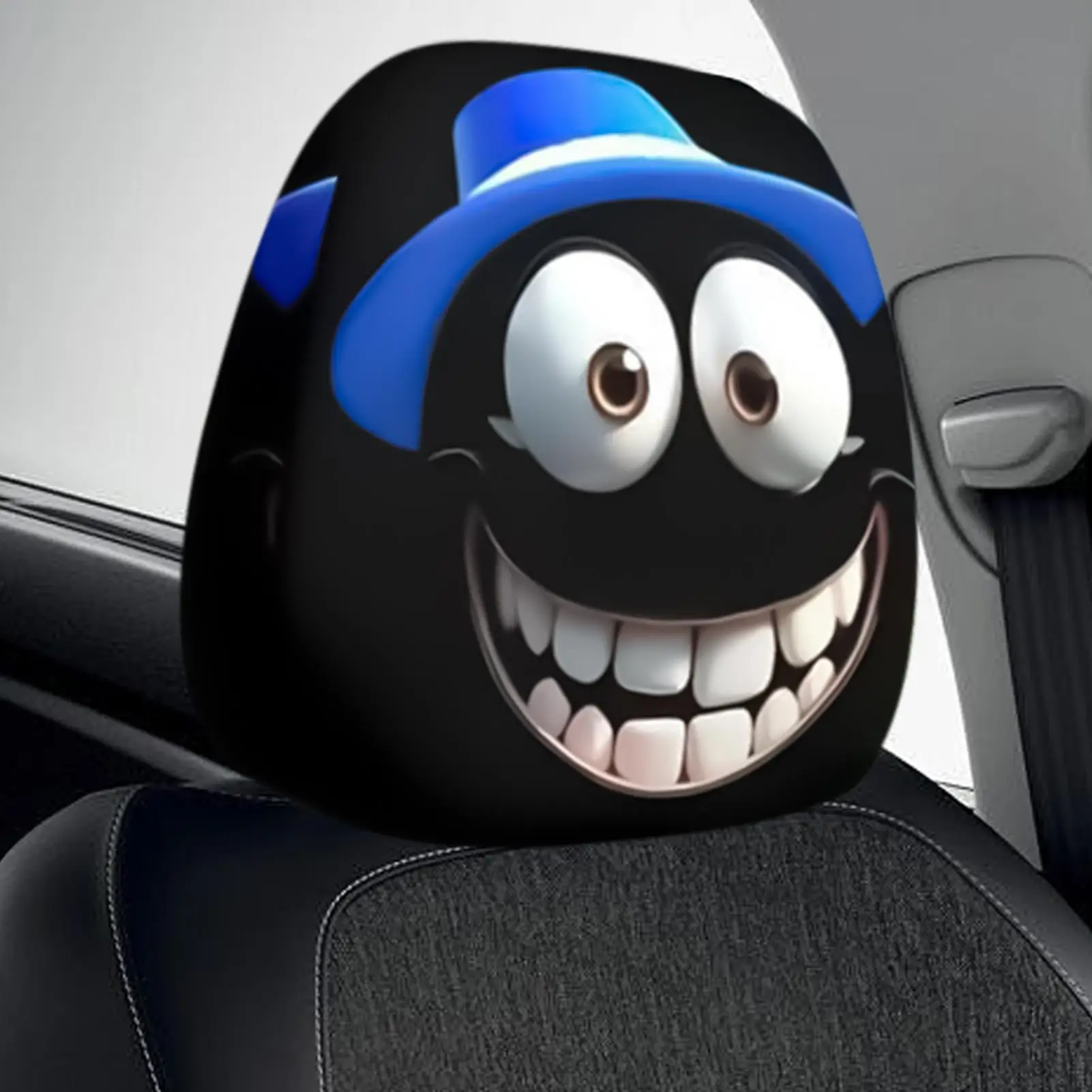 

Headrest Covers For Cars 2 Pieces Big Eyes Stretch Car Headrest Protector Elastic Head Rest Covers For Vehicles Driver Passenger
