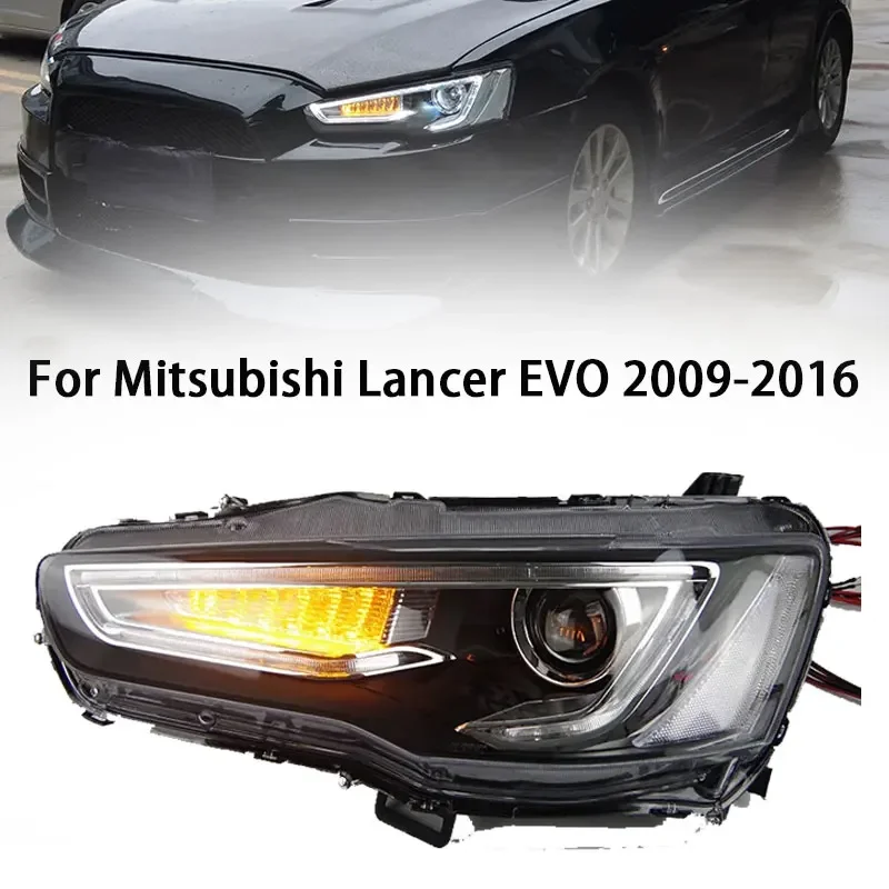 Head Lights For Mitsubishi Lancer EX LED Headlight 2009-2016 Headlights EVO DRL Turn Signal High Beam Angel Eye Projector Lens