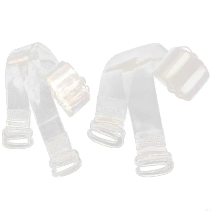 

400A Silicone Non Slip Women Bra Straps Invisible Transparent Buckle Clear Bra Strap