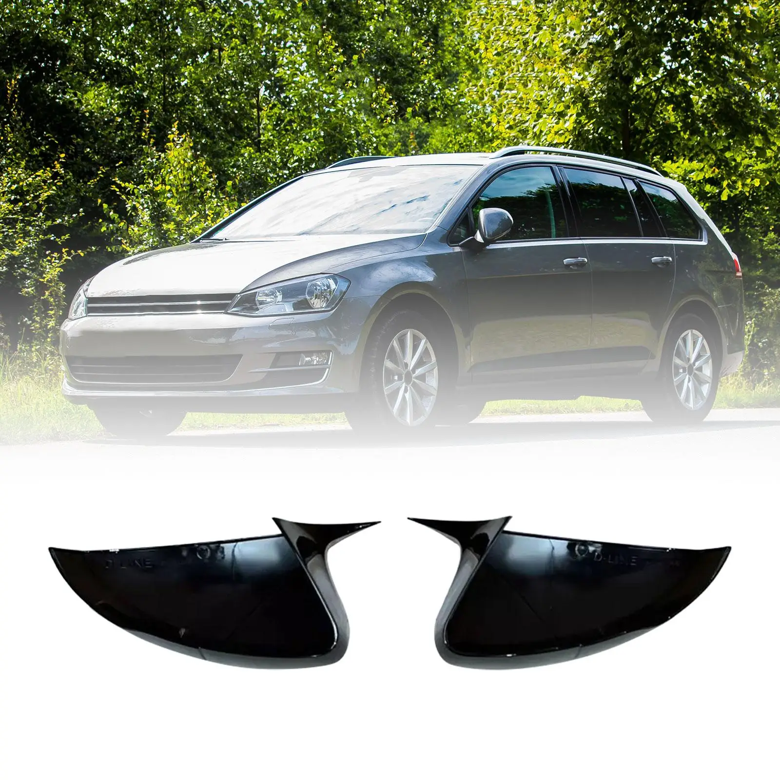 2 Pieces Side Mirror Covers Caps 2G0857537 2G0857538A for Volkswagen Polo MK6 2018 -2021 Easily Install Vehicle Spare Parts