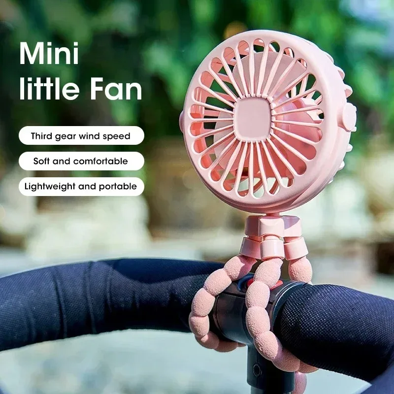 Portable Mini Multifunctional Octopus Fan 500mA USB Mute Folding Small Handheld Desktop Outdoor Summer Baby Stroller Fan