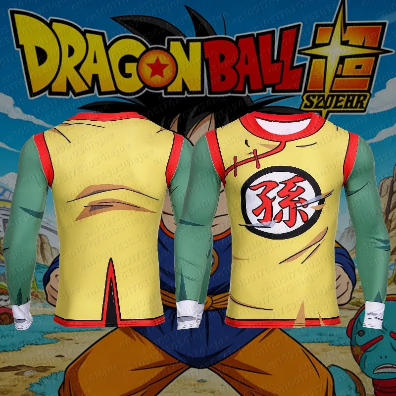 2026 Summer New Men's Fitness Tops Dragon Ball Goku Tops Jiu Jitsu Rash Guard Breathable Tees Top Man Plus Size Clothing