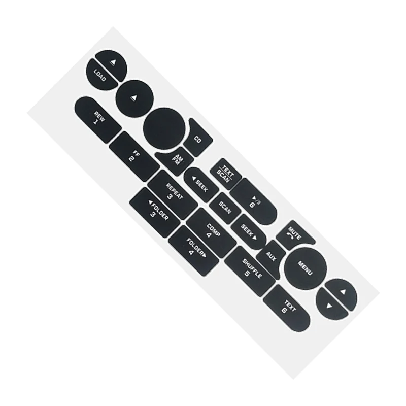 Black Car Dash Radio Control Button Worn Peeling Repair Kit Decal Stickers Accessories for Ford Mustang 2005 2006 2007 2008 2009