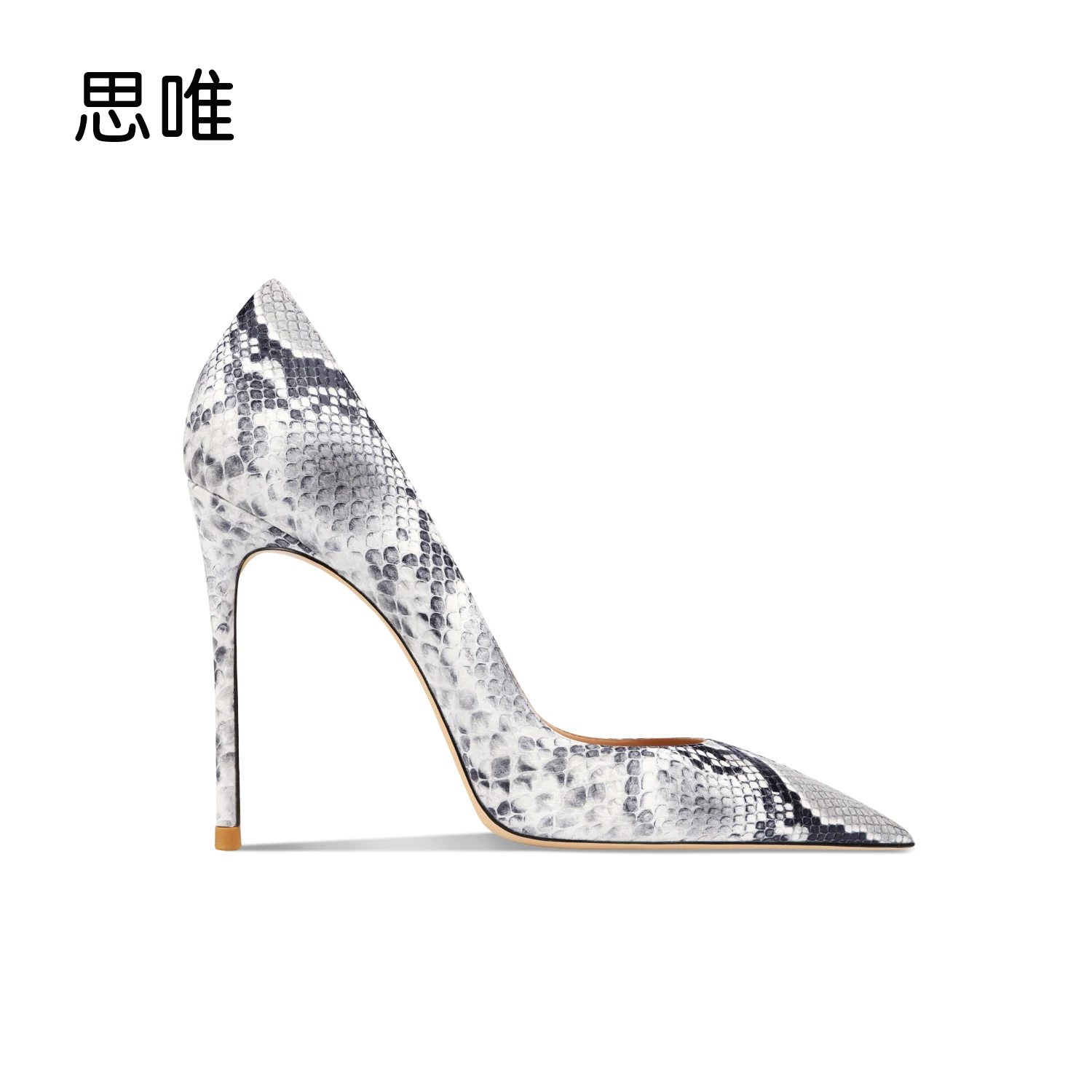 

Blue Black Snakeskin Embossed Pattern Women Pointed Toe Stiletto Pumps Sexy On Party Dating Shoes Shallow mouth single shoes