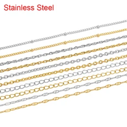 2meters Never Fade PVD Stainless Steel Chains Bulk End Extender Flat Link Ball Chains for Diy Bracelet Necklace Jewelry Making