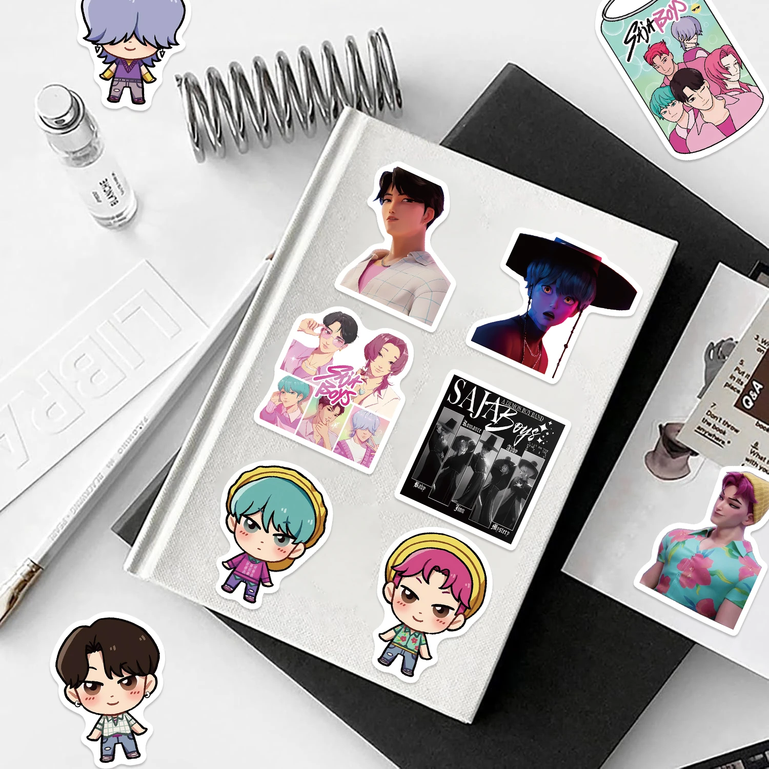 50Pcs Stiker Grafiti Anime Kartun Saja Boys untuk Gitar, Notebook, Koper, DIY, Stiker Tahan Air
