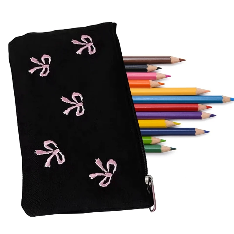 Fashionable Ballet Embroidery Pencil Bag, Multilayered Organizers Portable for Students and Professional Daily Use