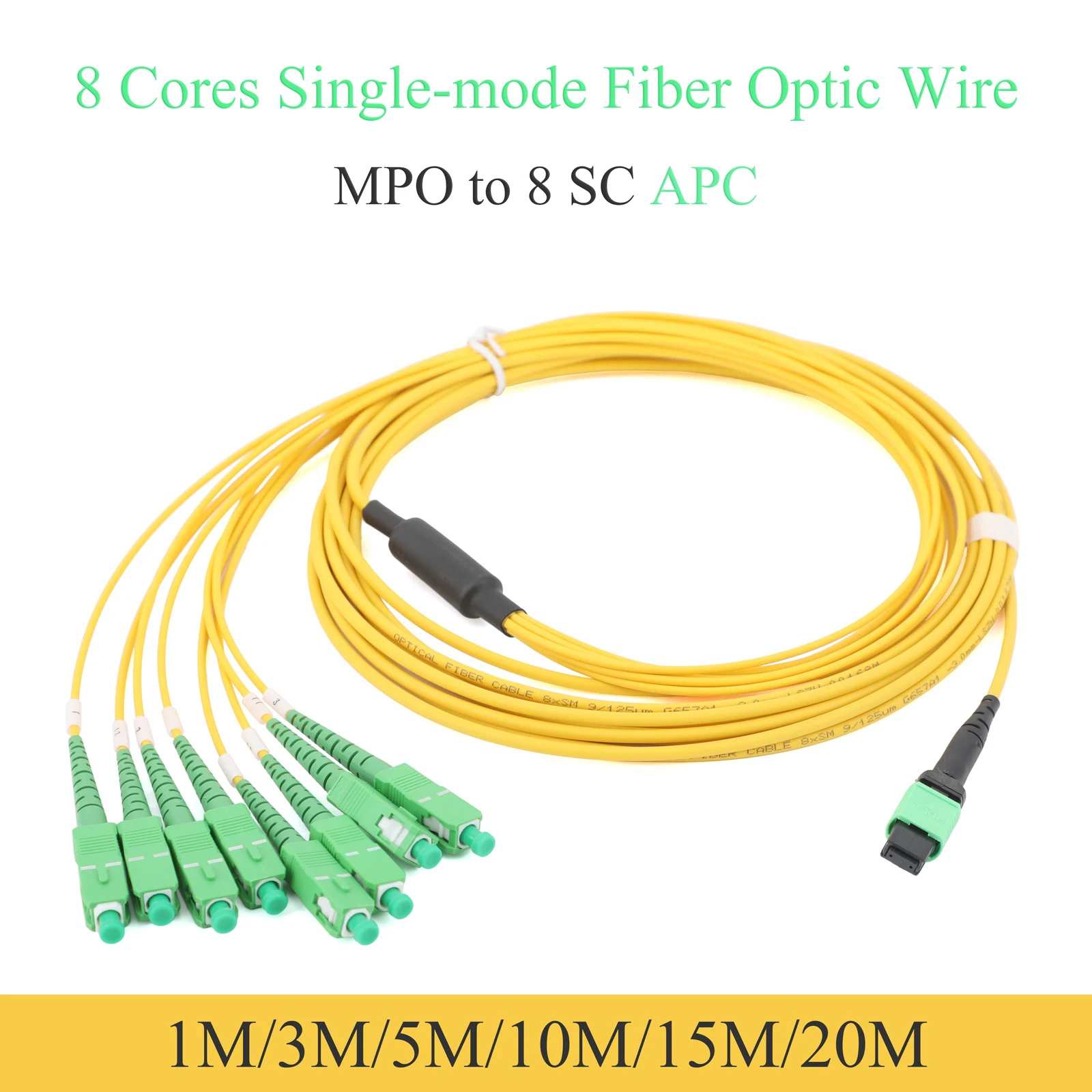 

1 шт. одномодовый 8-ядерный оптоволоконный патч-кабель MPO/PC на 8SC/APC 1 м/3 м/5 м/10 м/15 м/20 м SM перемычки для телекоммуникационной сети