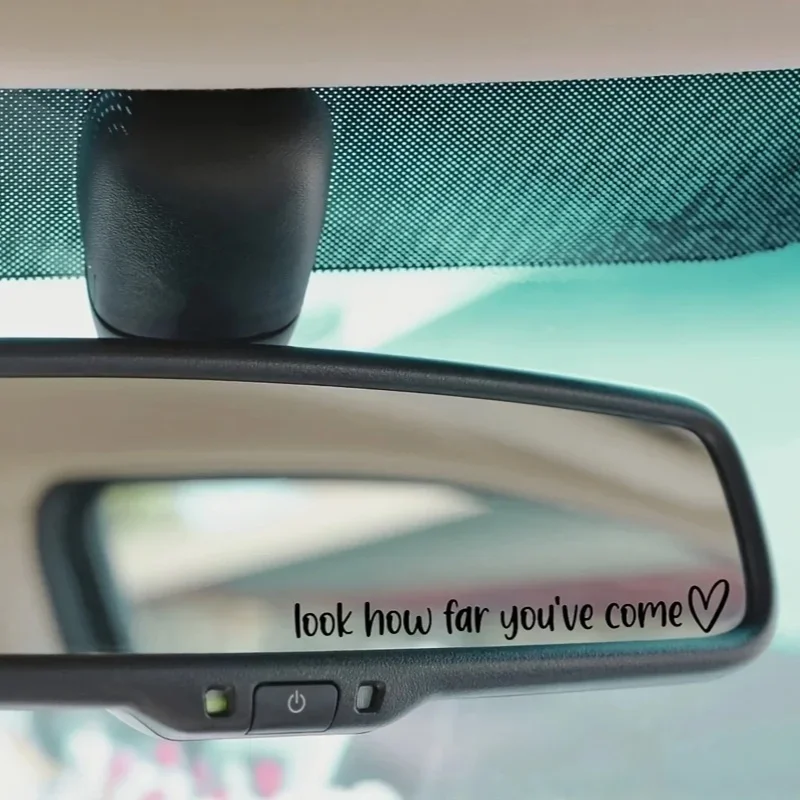 1 шт., наклейка «Выглядите, как далеко, что вы прийти», поощрительная наклейка в форме сердца, водонепроницаемый дизайн, идеально подходит для автомобильных зеркал заднего вида/поврежденных/футляров для гитар