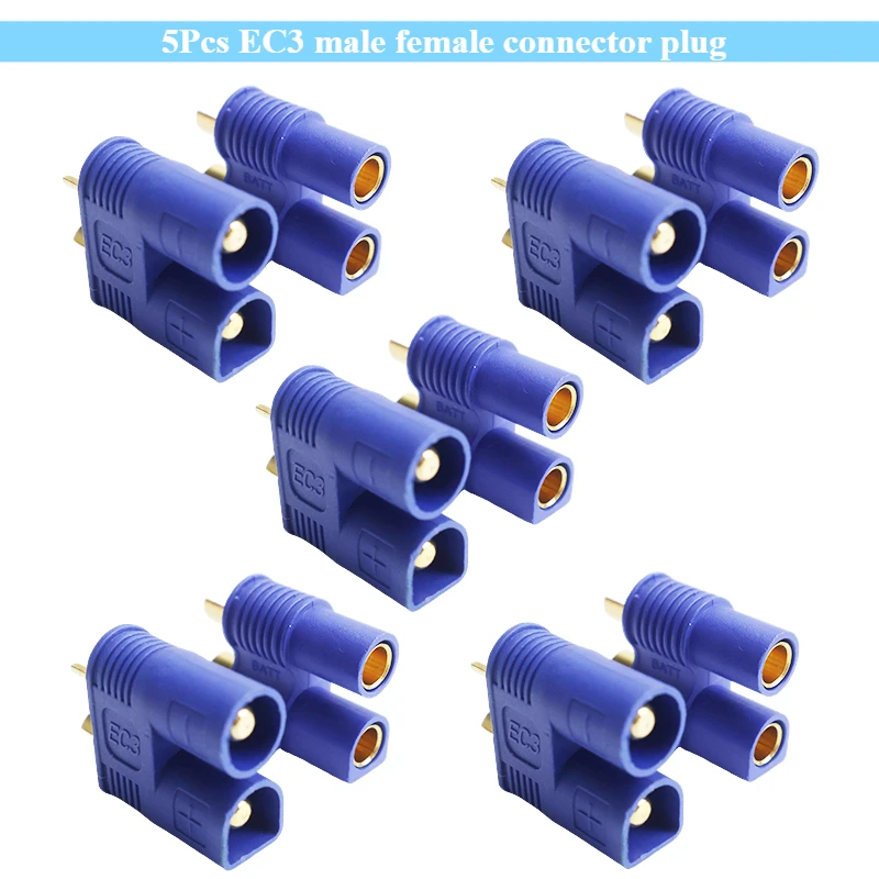 

5Pcs EC3 Male Female Gold Plated Battery Connector Plug for Rc Lipo Battery ESC Motors Plane Truck Boat Expand Backup