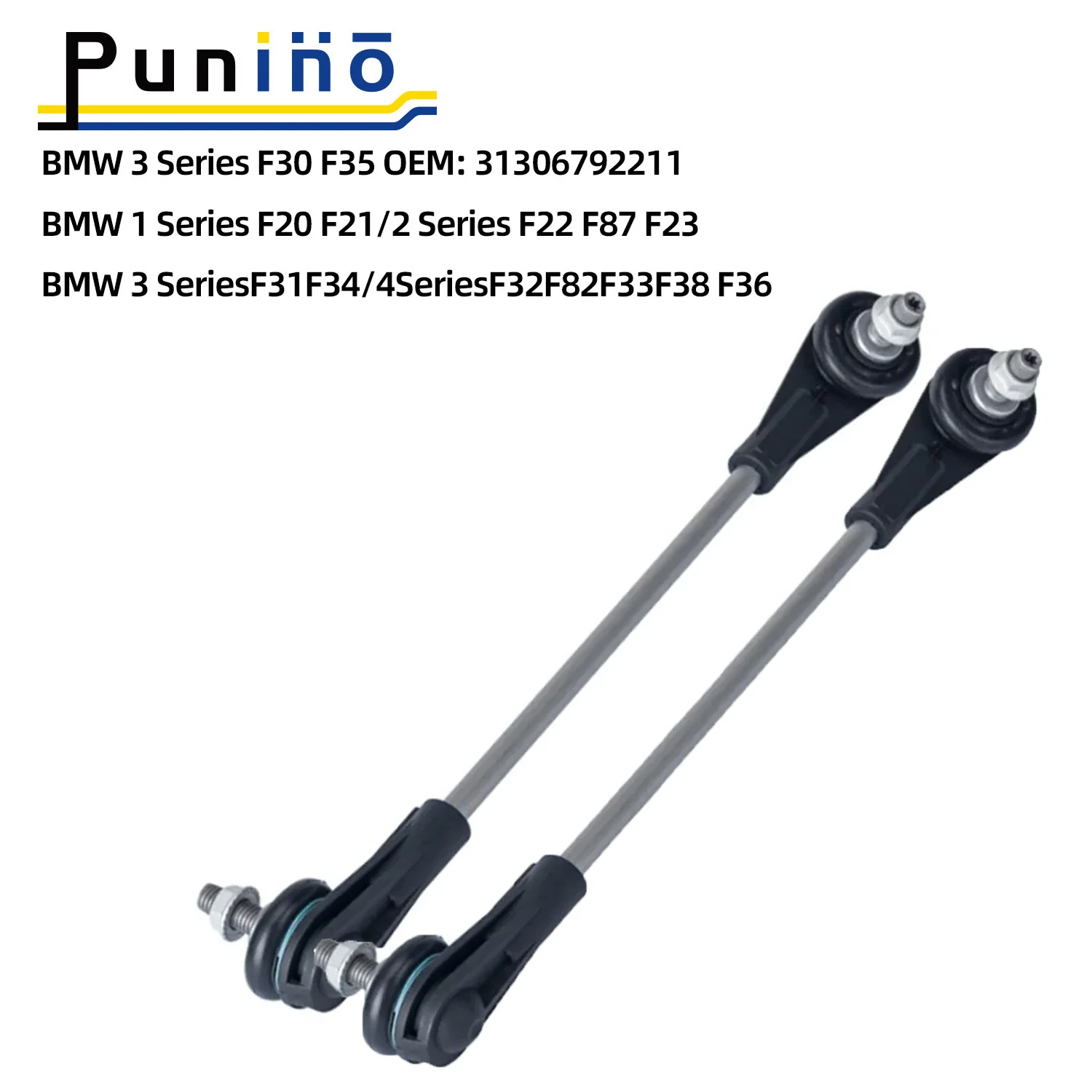 Punino Pair Front Axle Sway Bar End Stabilizer LinkBallJoint For BMW 1 2 3 4 Series F30 F31 F32 F33 F34 F35 F20 F21 31306792211