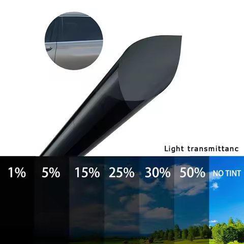 Película de Proteção Solar para Vidros Automotivos Polarizada, Adesivo de Vidro Escuro para Carro, Películas de Vinil com Proteção UV Solar, Películas Automotivas de Sombreamento Cerâmico