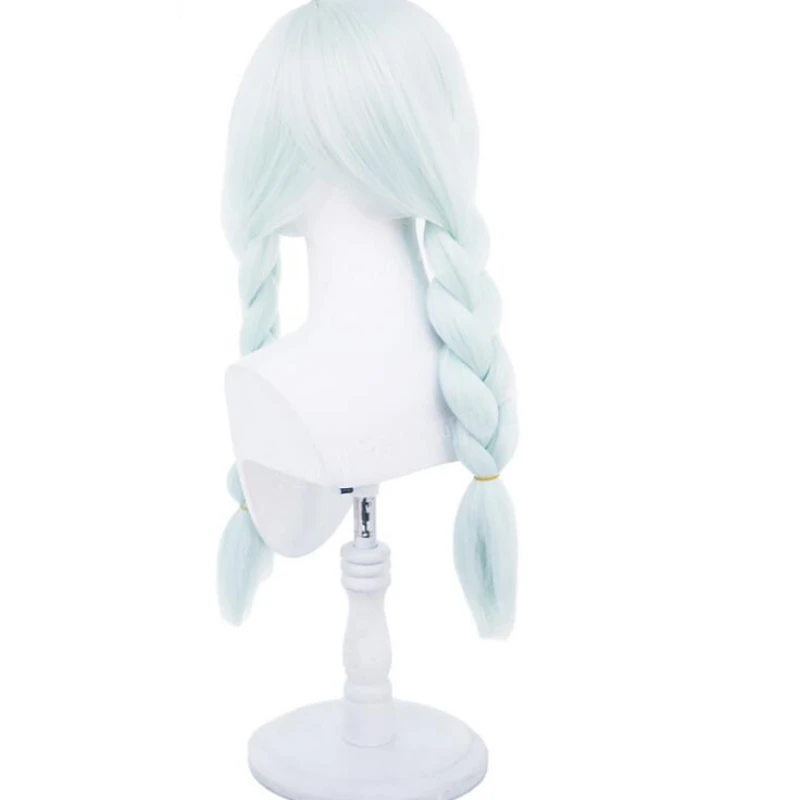 Anime Kaisen Mei Mei Cosplay Wig Light Blue Braids Braided Wigs Long Ponytails Hair for Halloween Costume Role Play