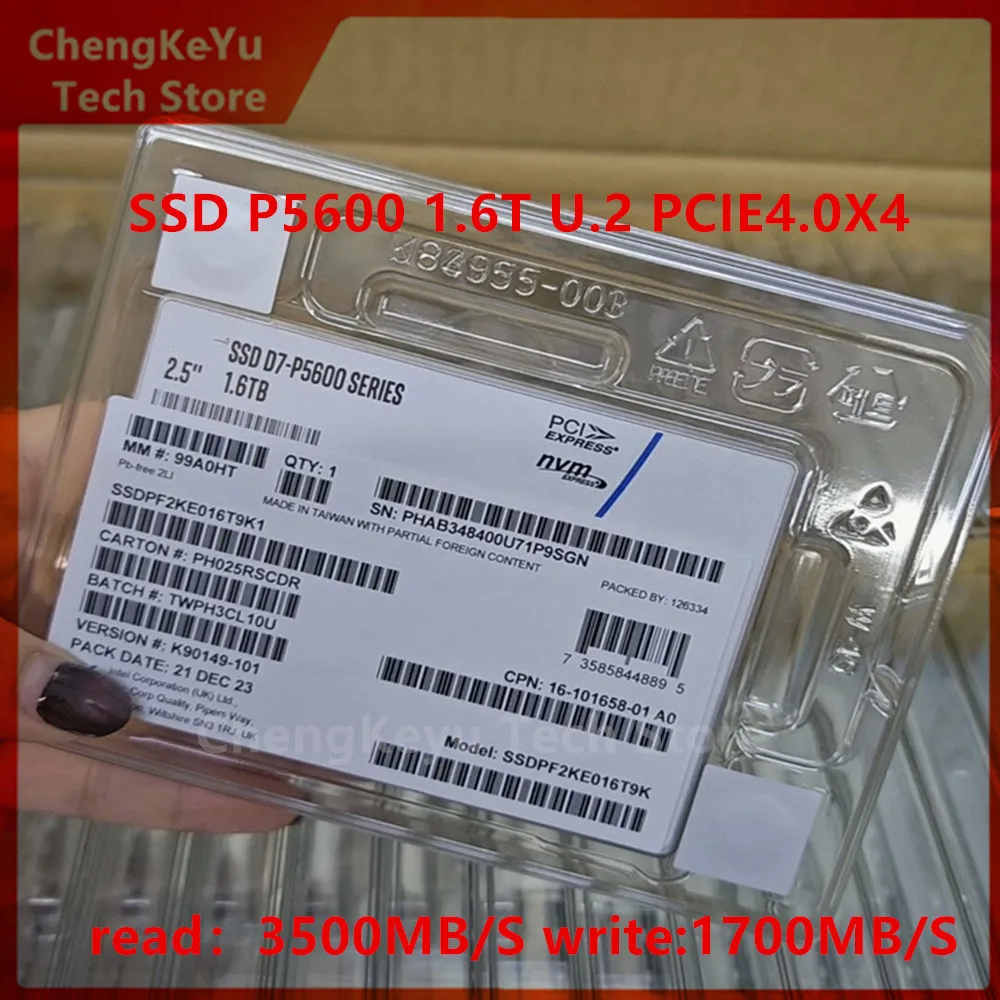 For Intel P5600 1.6T U2 nvme PCIE4.0X4 Enterprise-level Server High-speed and Stable Solid State Drive SSD P5600 New&original