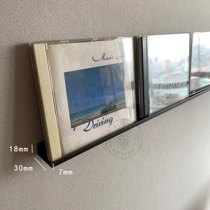 Wall Mounted CD Display Shelf Music Album Storage Rack Iron Art Silver Black White Media Storage Organizer Vinyl Record Shelf view 6
