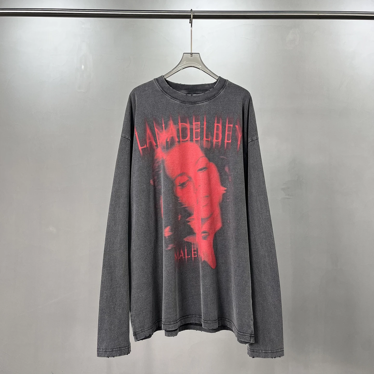 

New Faionable Worn-look Printed Long Sve T-irt ex Simple Casual Loose Artiemaster Brand round Ne Pullover Top