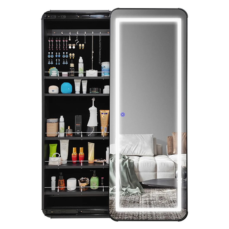 Full-length mirror, smart locker, cosmetics jewelry, push-pull explosion-proof wall-hanging, household girl storage