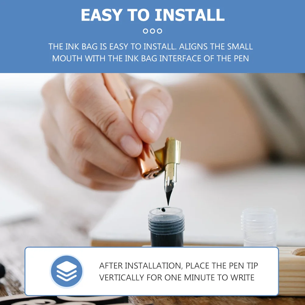 150 Buah Kantung Tinta Pena Fountain Isi Ulang Plastik Untuk Pena Baja Pengisian Halus Cocok Untuk Semua Kartrid Tinta Pena Standar Untuk Pena Fountain